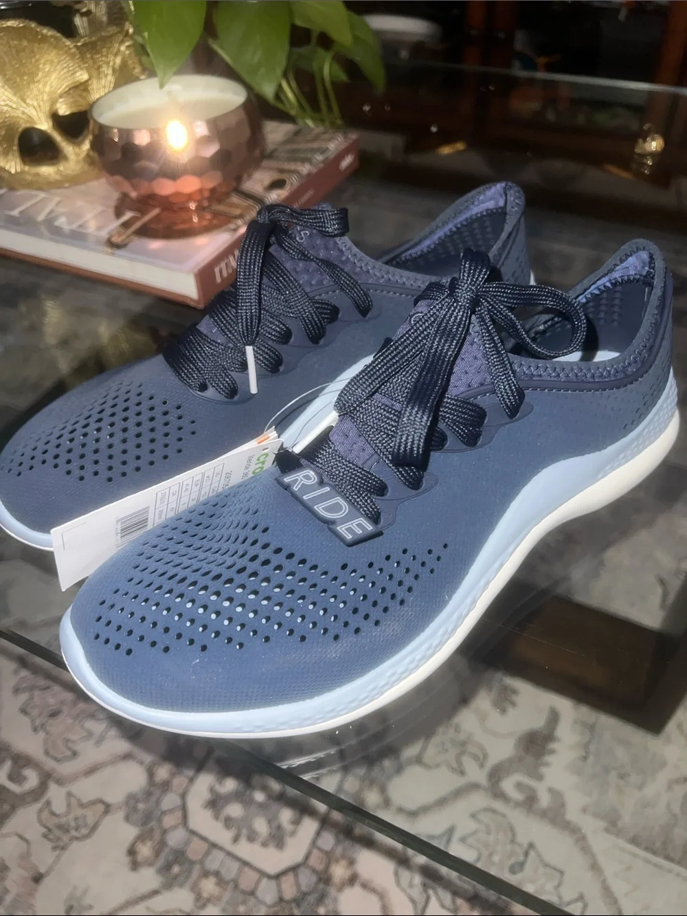 Crocs LiteRide 360 Pacer Sneakers Women’s w10 Navy Blue Grey Lightweight